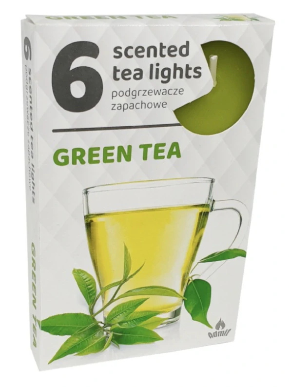Admit green Tea - sada 6ks vonných čajových svíček vůně zelený čaj  