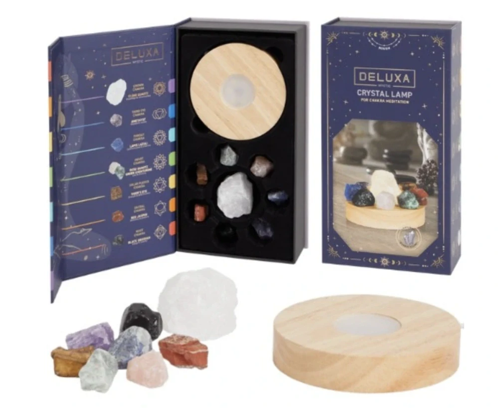 Deluxa-lampa čakra s 8 krystaly