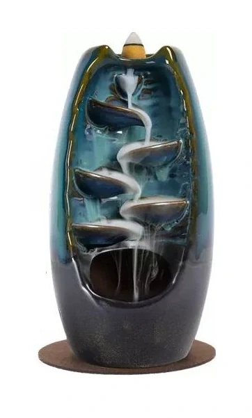 Keramická aromalampa- kouřový vodopád zelený II